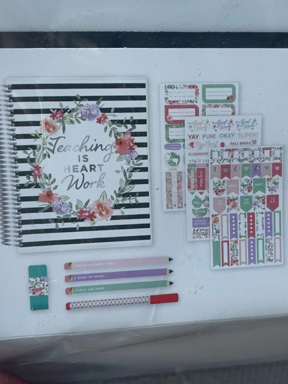 Recollections Purple Teacher Planner Gift Tote Set